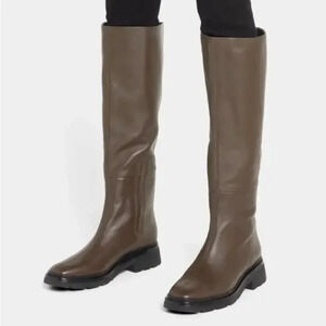 NEW Vince Rune Leather Knee High Water Repellant Boots size EU39 US8.5
